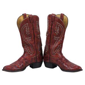 Tony Lama Marbled Red Mahogany Cowboy Western Boots Vintage El Paso TX Men 12 D
